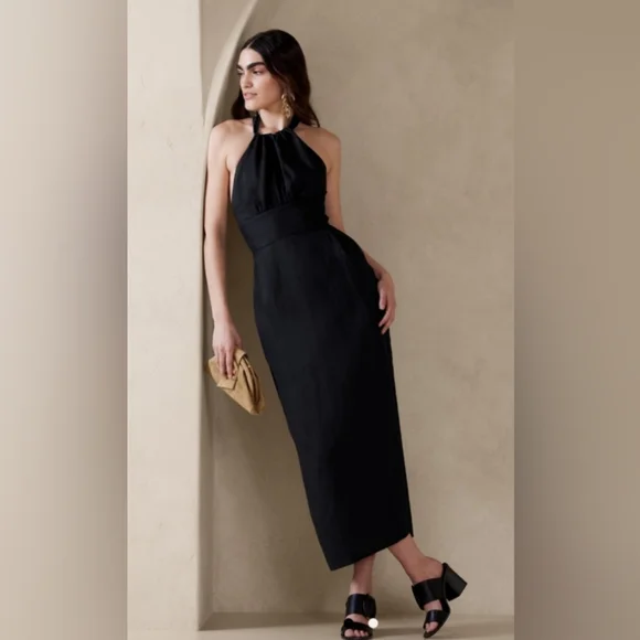 NEW Banana Republic Lisa Linen MIDI Dress Sz 20 - Picture 1 of 8